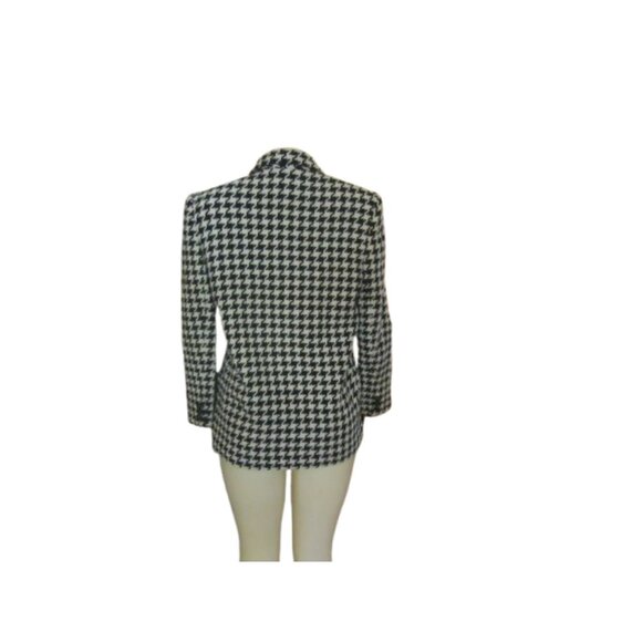 Vintage Giorgio Saint Angelo Houndstooth Black & White Wool Blazer Jacket Sz 8 M - Picture 8 of 8